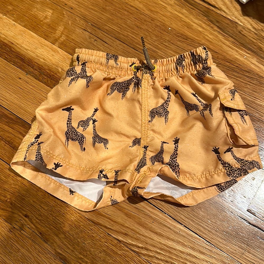 Zara boys swimming trunks, size 12-24, giraffe